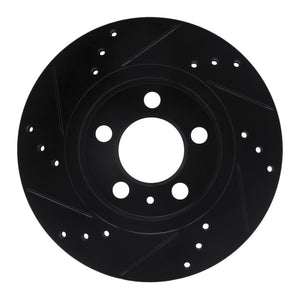 R1 00-06 Audi TT Quattro Rear Right Drilled & Slotted Black Brake Rotor