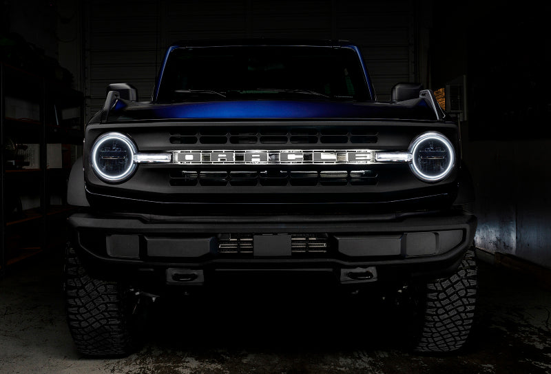 Oracle 21-22 Ford Bronco Headlight Halo Kit w/DRL Bar - Base Headlights -w/No Controller