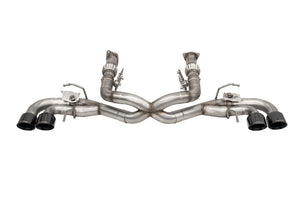 Corsa 2020-2025 Corvette C8 3in Valved Cat-Back 4.5in Blk Quad Tips - Fits Factory NPP Exhaust w/AFM