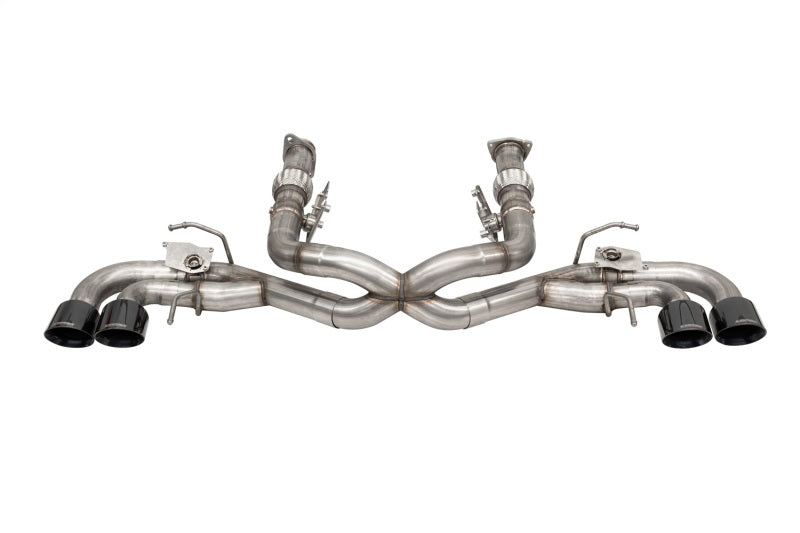 Corsa 2020-2025 Corvette C8 3in Valved Cat-Back 4.5in Blk Quad Tips - Fits Factory NPP Exhaust w/AFM