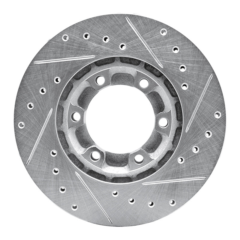 R1 87-89 Dodge Raider Front Left Drilled & Slotted Silver Brake Rotor
