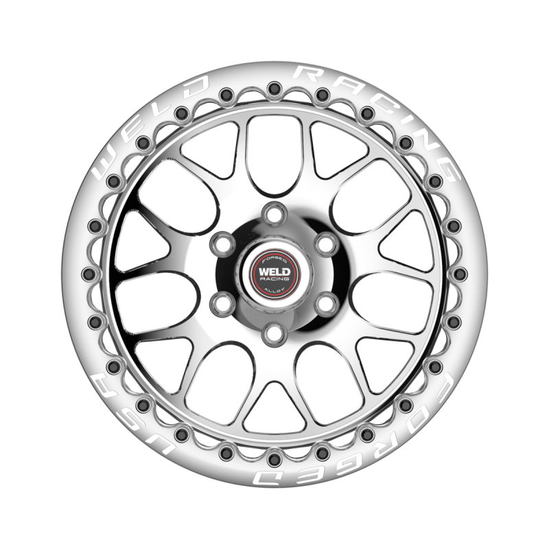 Weld S77 HD Beadlock 17x10/6x139.7/6.2 BS/3.54 HB-Polished Center-Polished Shell-Black SBL Wheel