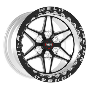 Weld S81 HD Beadlock 17x10/6x139.7/6.2 BS/3.54 HB - Black Center - Polished Shell - Black SBL Wheel