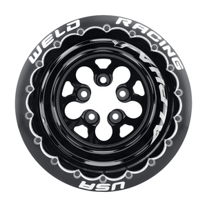Weld Alpha-1 15x14 / 5x4.5 / 4 BS / 3.18 HB - Gloss Black Center - Gloss Black Shell - DBL MT Wheel