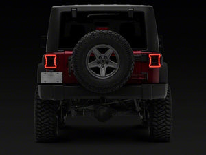 Raxiom 07-18 Jeep Wrangler JK LED Tail Lights- Red Housing- Smoked Lens