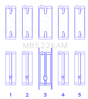 King Engine Bearings Mazda 626 F8 (Size +1.0mm) Main Bearing Set