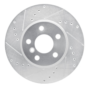R1 14-21 Mini Cooper (Excl Clubman) Front Right Drilled & Slotted Silver Brake Rotor