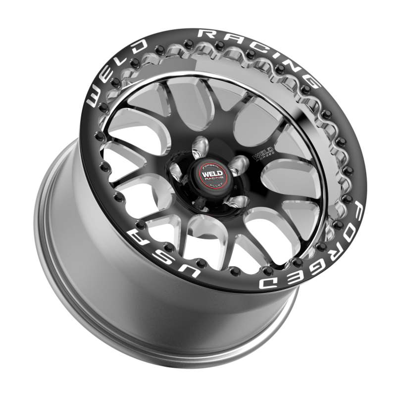 Weld S77 Beadlock 15x10/5x120.65/6.5 BS/3.18 HB-Black Center-Polished Shell-Black SBL MT Wheel