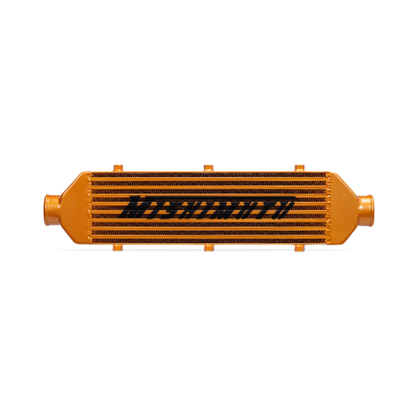 Mishimoto Universal Gold Z Line Intercooler Overall Size: 28x8x3 Core Size: 21x6x2.5 Inlet / Outlet
