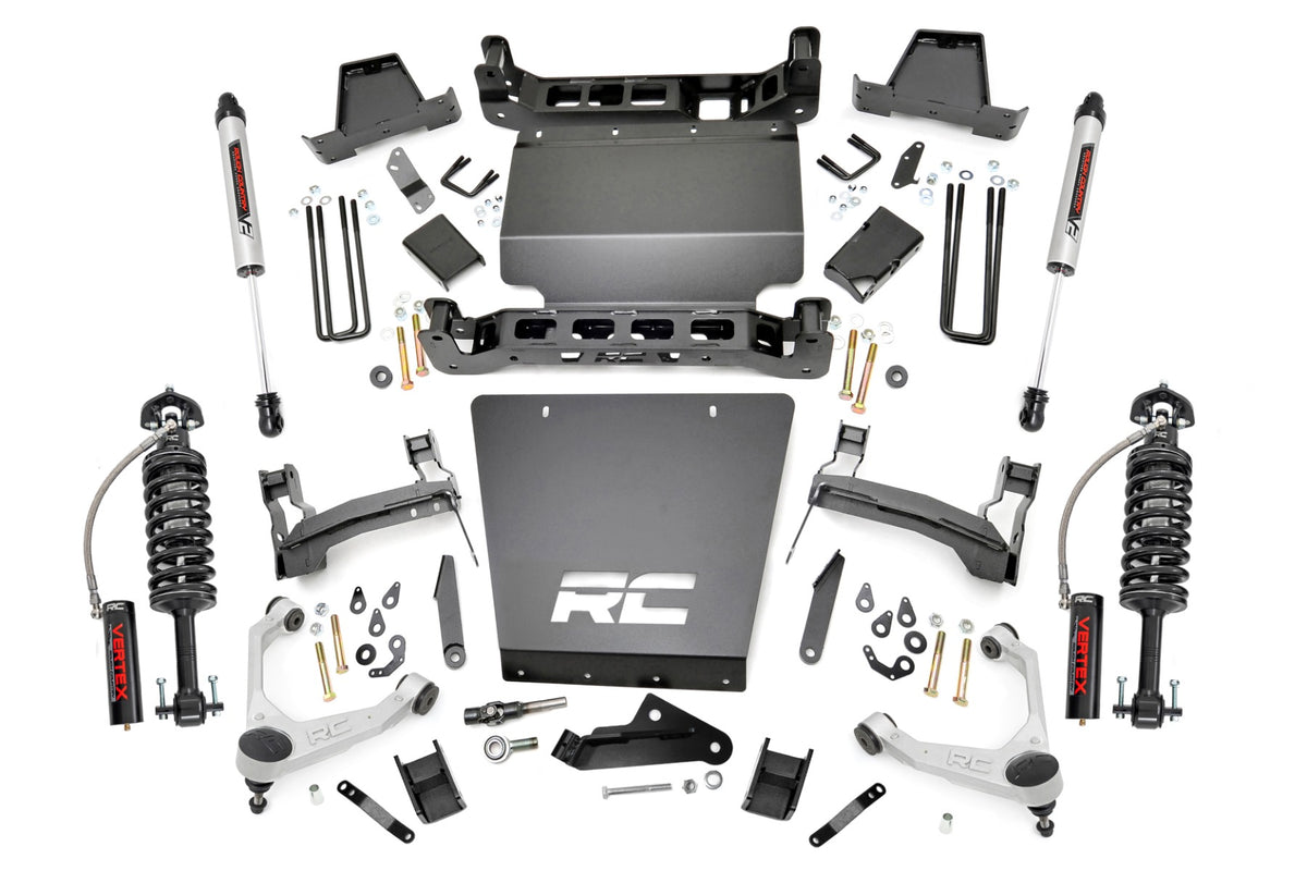 Rough Country 7 Inch Stamped Steel LCA Lift Kit Forged UCA | Bracket | Chevy/GMC 1500 (16-18)