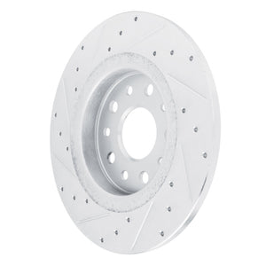 R1 22-25 Jeep Grand Cherokee Rear Right Drilled & Slotted Silver Brake Rotor