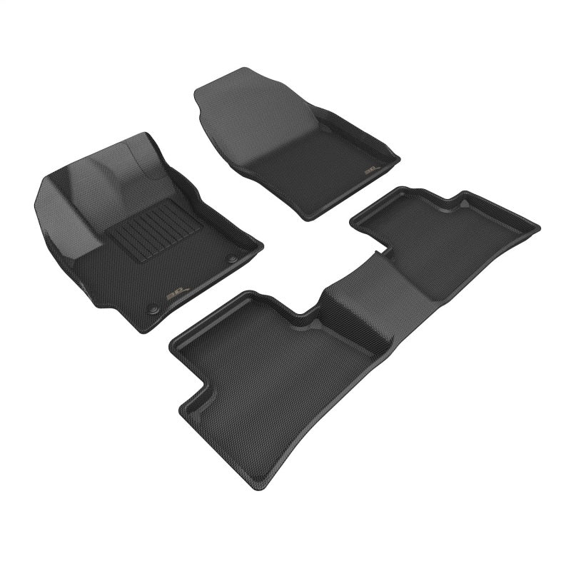 3D MAXpider 22-23 Toyota Corolla Cross FWD Kagu Black Floor Mats - Row 1/2
