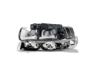 Raxiom 99-02 Chevrolet Silverado 1500 OE Style Headlights/Bumper Lights- Chrome - Clear Lens