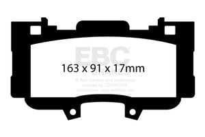 EBC Racing 2015 Ford Mustang 2.3L (6th Gen) RP-X Race Front Brake Pads