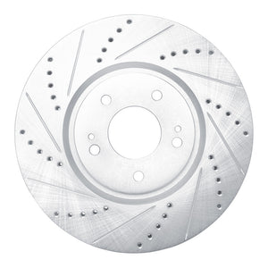 R1 03-06 Mitsubishi Lancer Front Left Drilled & Slotted Silver Brake Rotor