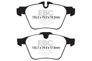 EBC 13+ Jaguar F-Type (Cast Iron Rotors Only) 3.0 Supercharged (340) Redstuff Front Brake Pads