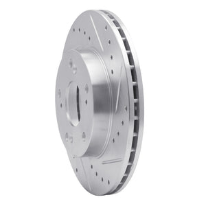 R1 02-15 Acura RSX Front Right Drilled & Slotted Silver Brake Rotor