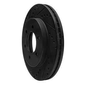 R1 99-07 Ford E-350 Econoline Club Wagon Rear Left Drilled & Slotted Black Brake Rotor