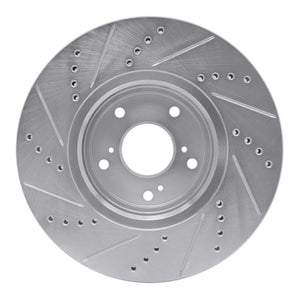 R1 16-22 Acura ILX Front Right Drilled & Slotted Silver Brake Rotor