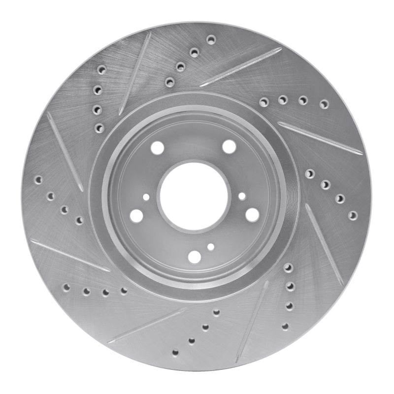 R1 16-22 Acura ILX Front Right Drilled & Slotted Silver Brake Rotor
