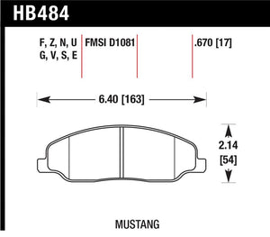 Hawk 05-10 Ford Mustang GT & V6 / 07-08 Shelby GT HP+ Street Front Brake Pads