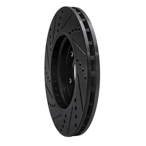 R1 06-11 Mercedes-Benz B200 Front Right Drilled & Slotted Black Brake Rotor