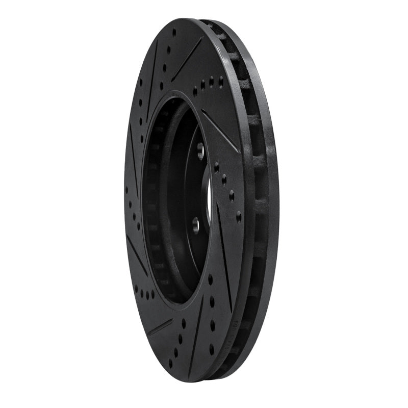 R1 06-11 Mercedes-Benz B200 Front Right Drilled & Slotted Black Brake Rotor