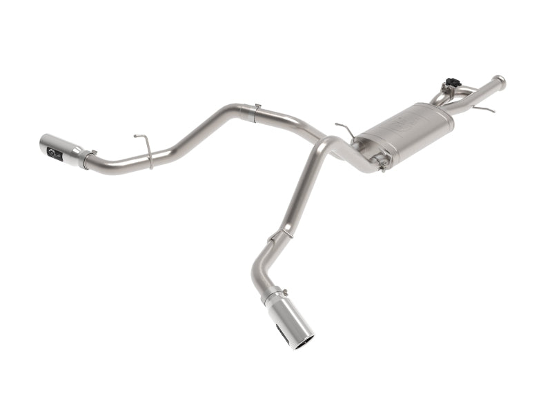 aFe Gemini XV Cat-Back Exhaust System GM Trucks 09-18 V6-4.3/V8-4.8/5.3L- Cut-Out Polished