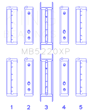 King Subaru WRX/STi EJ20 EJ22 EJ25 Flange #3 Position (Size .025) Performance Main Bearing Set