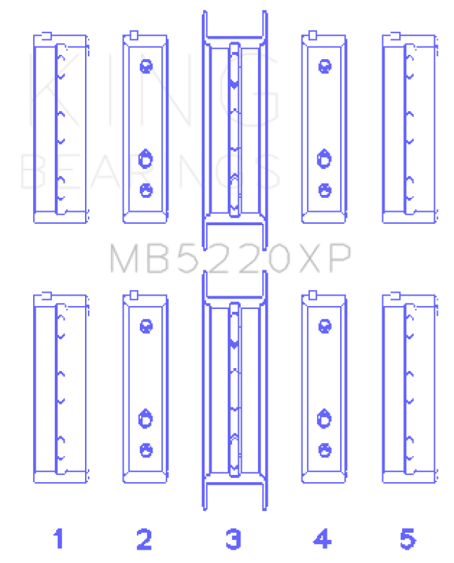 King Subaru WRX/STi EJ20 EJ22 EJ25 Flange #3 Position (Size .025) Performance Main Bearing Set