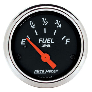 Autometer Designer Black 2-1/16in Black Fuel Level Gauge