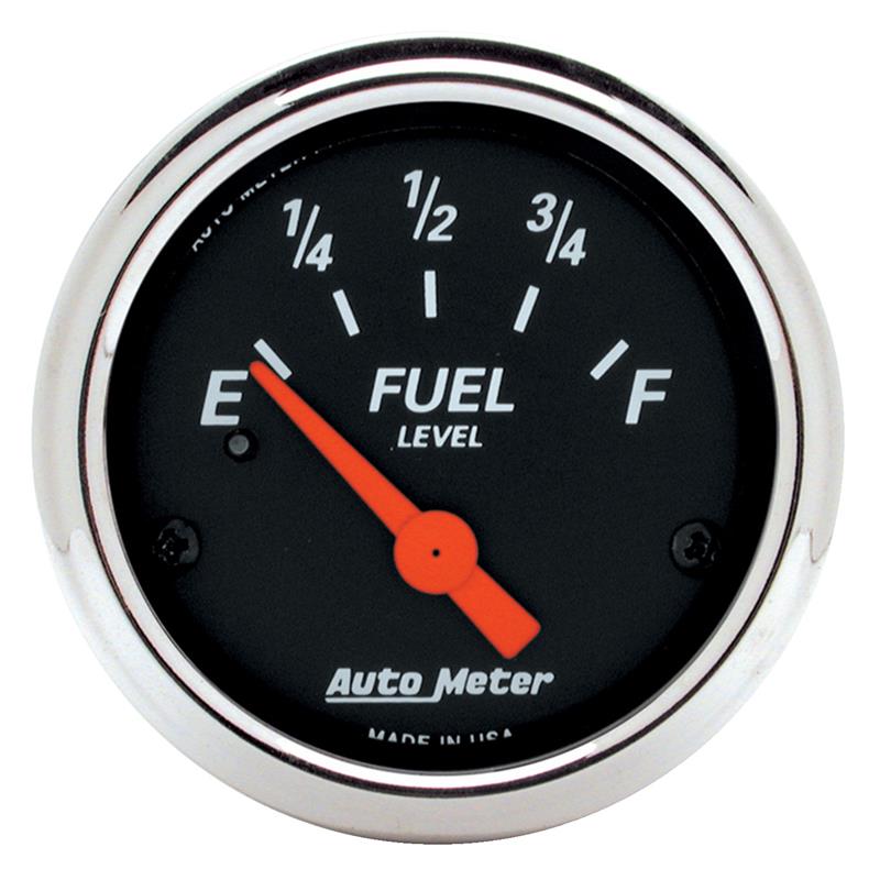 Autometer Designer Black 2-1/16in Black Fuel Level Gauge