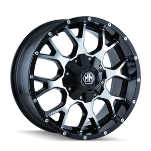 Mayhem 8015 Warrior 18x9 / 8x170 BP / -12mm Offset / mm Hub Gloss Black Machined Wheel