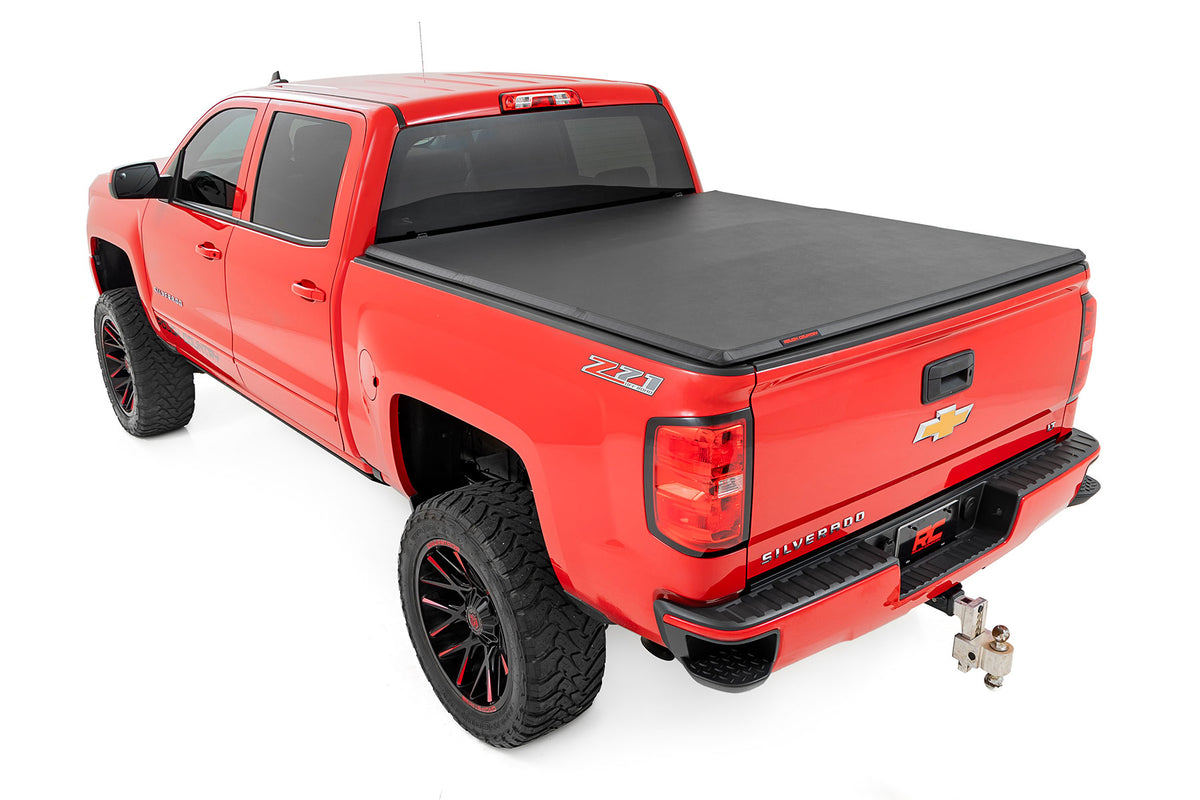 Rough Country Soft Tri-Fold Bed Cover | Chevy/GMC 1500/2500HD/3500HD (14-19 & Classic)