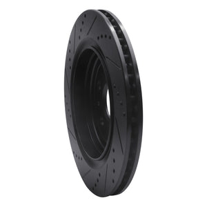 R1 16-24 Cadillac ATS Rear Right Drilled & Slotted Black Brake Rotor