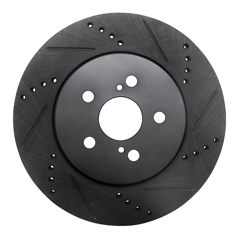 R1 19-25 Toyota Corolla (Mexico) Front Right Drilled & Slotted Black Brake Rotor