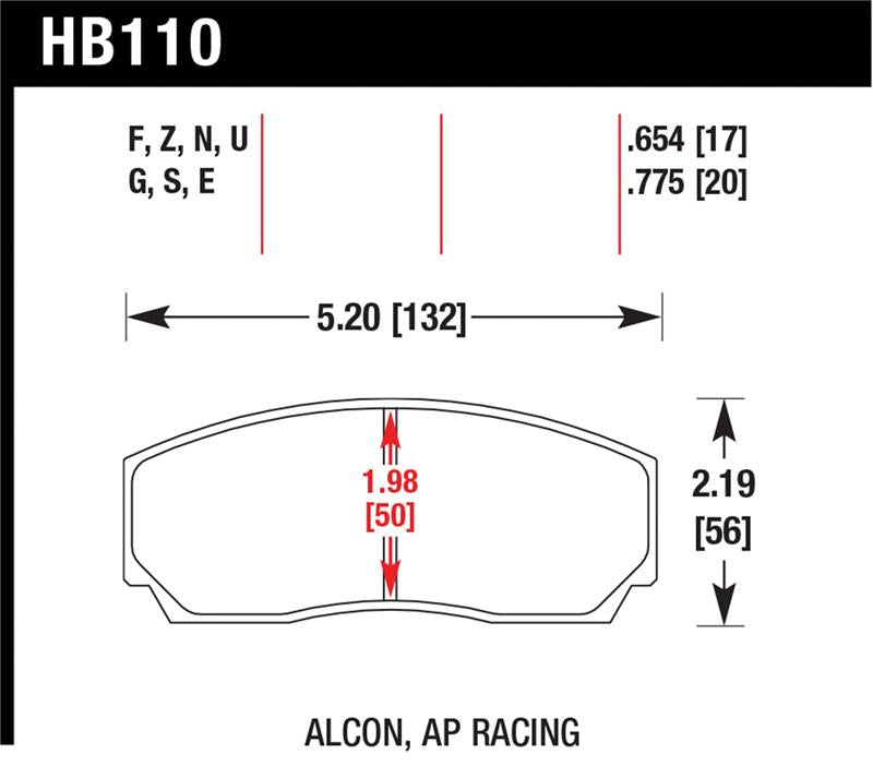 Hawk AP CP3307 / CP5040-5S4 / CP5200 (SC250) Caliper DTC-60 Race Brake Pads