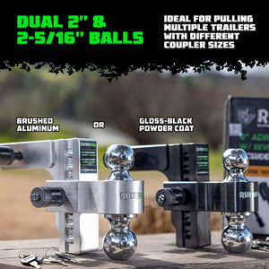 Rhino USA 6In Heavy Duty Drop Hitch - 2In (Silver)