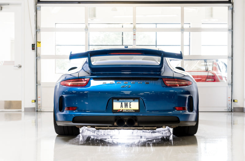 AWE Tuning Porsche 991 GT3 / RS Center Muffler Delete - Diamond Black Tips