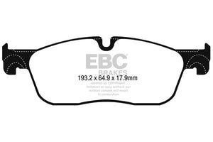 EBC 2016+ Jaguar F-Pace 2.0L TD (180) Redstuff Front Brake Pads