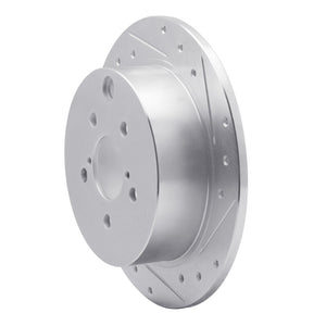 R1 12-23 Subaru Impreza Rear Right Drilled & Slotted Silver Brake Rotor