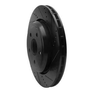 R1 12-25 Dodge Durango Rear Right Drilled & Slotted Black Brake Rotor