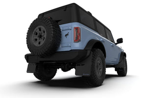 Rally Armor 21-25 Ford Bronco (Plstc Bmpr + RB - NO Rptr/Sprt) Blk Mud Flap w/Red Logo