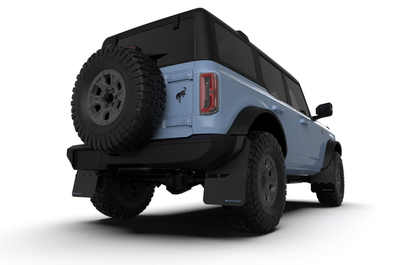Rally Armor 21-25 Ford Bronco (Steel Bmpr + RR - NO Rptr/Sprt) Blk Mud Flap w/Red Logo