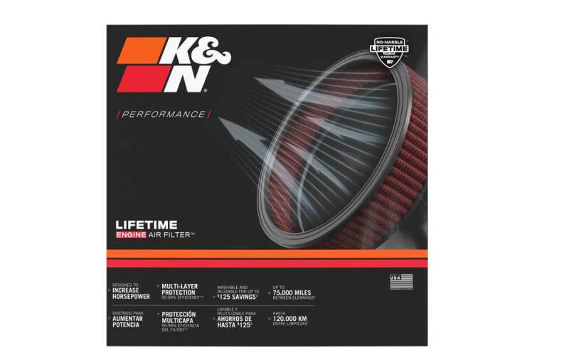 K&N X-Stream Top Filter - Red - Size 9in - 5.125in Neck Flange / 2.75in Height