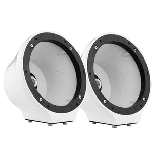 DS18 6.5in Marine And Powersports Universal Flat Mount Speaker Pod RGB LED Lights- Carbon Fiber