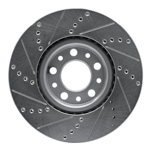 R1 13-23 Chrysler 200 Front Right Drilled & Slotted Silver Brake Rotor
