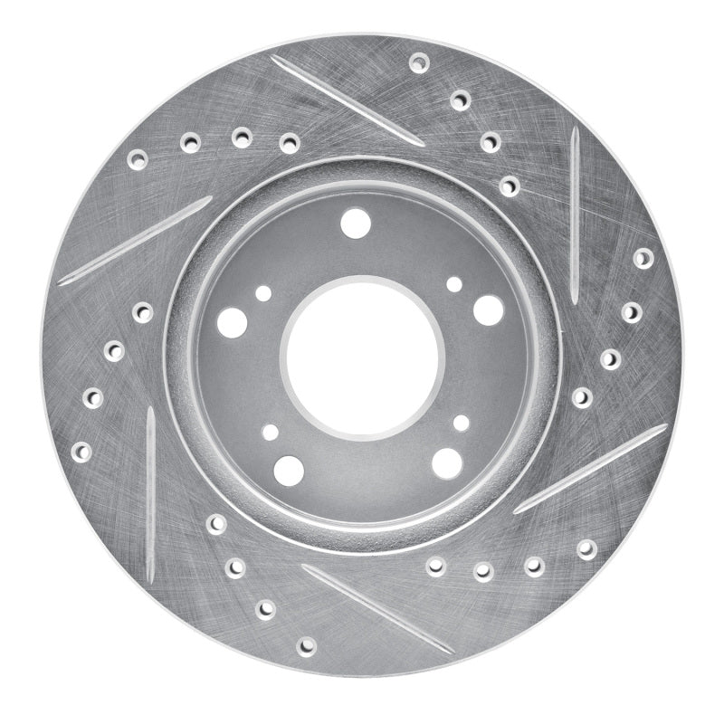R1 02-15 Acura RSX Front Left Drilled & Slotted Silver Brake Rotor