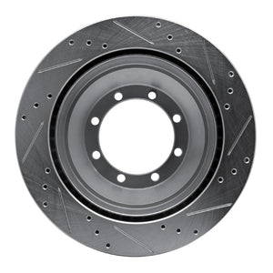 R1 08-20 Ford E-Super Duty Rear Left Drilled & Slotted Silver Brake Rotor