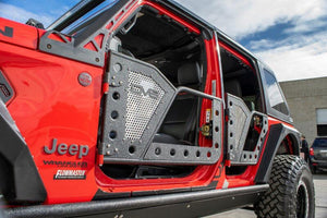 DV8 Offroad Jeep 18+ Wrangler JL / 20+ Gladiator JT Front Rock Doors w/ Perforated Aluminum Mesh